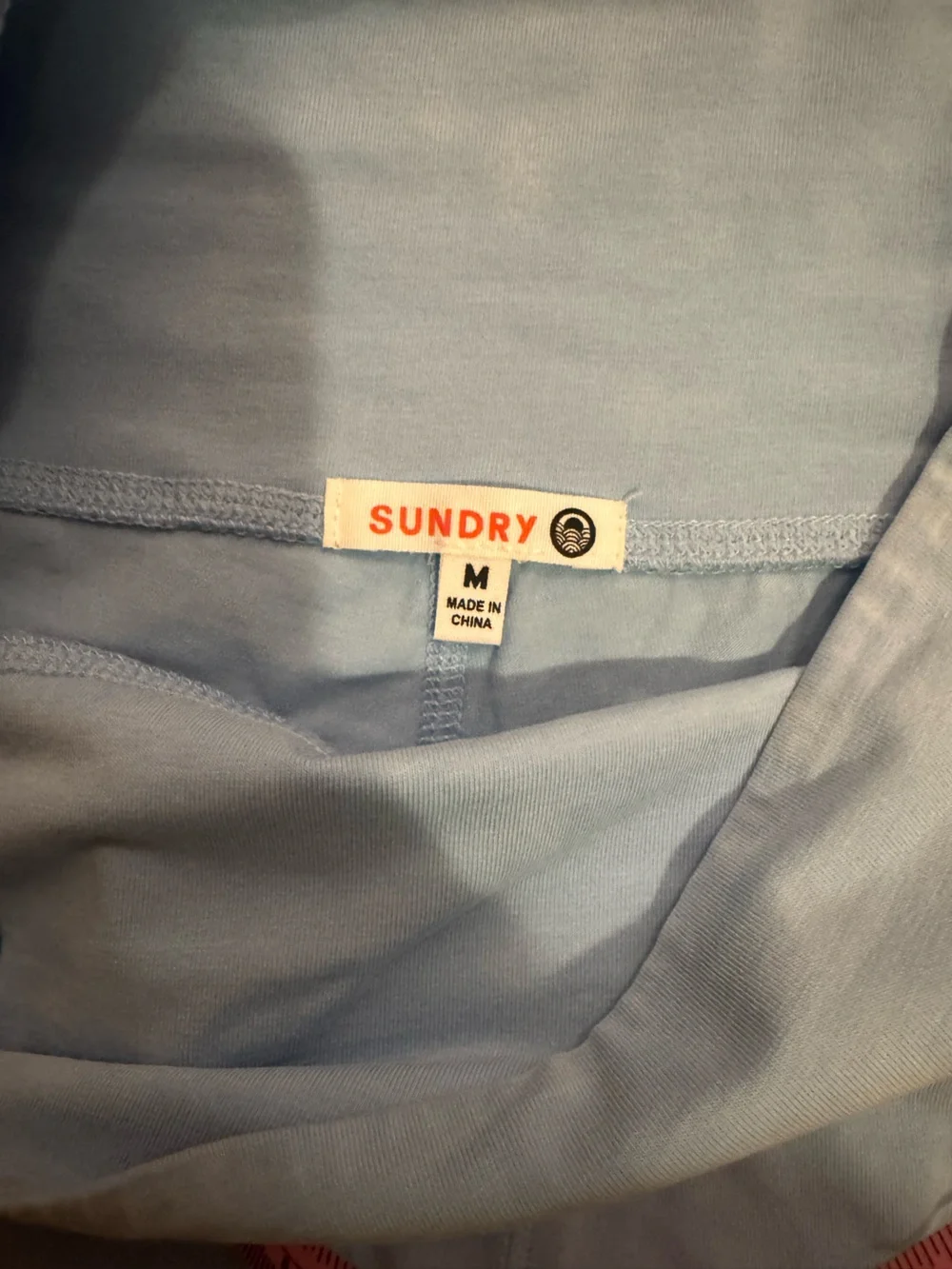 Sundry Light Blue V-Neck Lounge Top & High-Waist Bike Shorts Set size medium